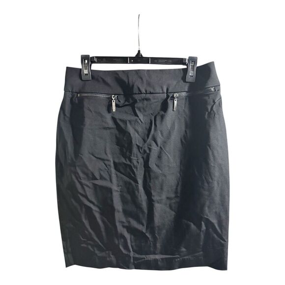 NWT Center Ville Paris Black Pencil Skirt - Size 12 Pockets Button Formal Work - Picture 1 of 8